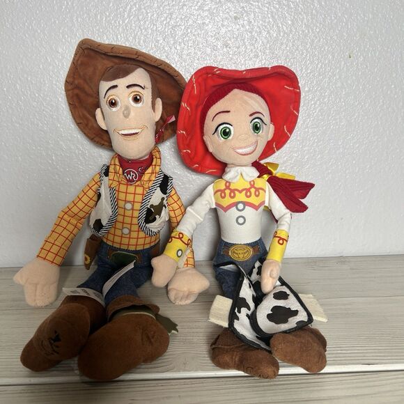 Disney Pixar Toy Story “Woody & Jessie” Plush Dolls Set Cowboy Cowgirl Stuffed - Picture 1 of 8